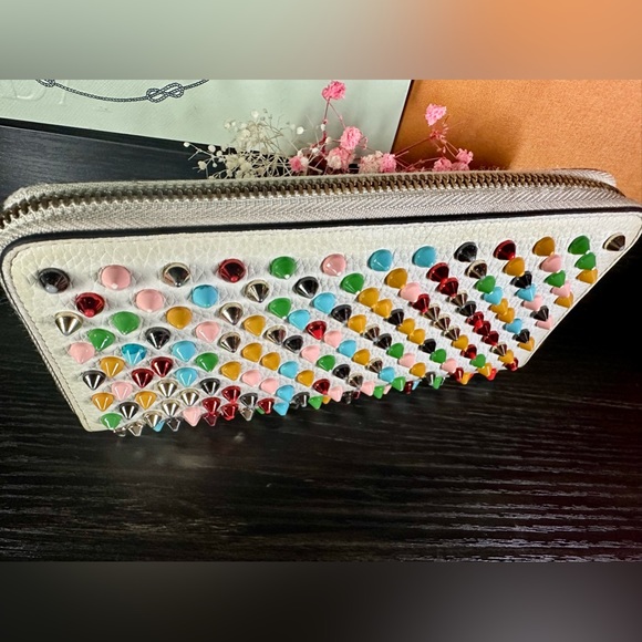 Christian Louboutin multicolored Studded Leather Continental Wallet - Picture 4 of 12